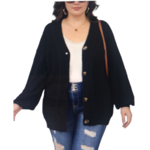 PLUS SIZE Knitted Button-up Cardigan Size 24